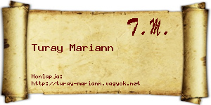 Turay Mariann névjegykártya